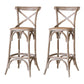 Oak Solid Wood and Rattan Bar Stool Modern Armless Indoor Bar Stool Grey 2 Piece Set Clearhalo 'Bar Furniture' 'Bar Stools' 'bar_stools' 'furn' 'furn_bar_stools' 'Furniture' 'Kitchen & Dining Furniture' 6472959