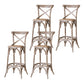 Oak Solid Wood and Rattan Bar Stool Modern Armless Indoor Bar Stool Grey 4 Piece Set Clearhalo 'Bar Furniture' 'Bar Stools' 'bar_stools' 'furn' 'furn_bar_stools' 'Furniture' 'Kitchen & Dining Furniture' 6472960