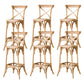 Oak Solid Wood and Rattan Bar Stool Modern Armless Indoor Bar Stool Wood 6 Piece Set Clearhalo 'Bar Furniture' 'Bar Stools' 'bar_stools' 'furn' 'furn_bar_stools' 'Furniture' 'Kitchen & Dining Furniture' 6472971