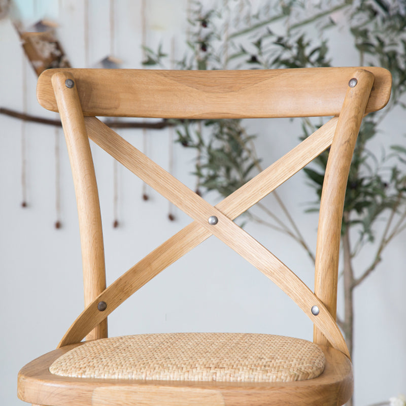 Oak Solid Wood and Rattan Bar Stool Modern Armless Indoor Bar Stool Clearhalo 'Bar Furniture' 'Bar Stools' 'bar_stools' 'furn' 'furn_bar_stools' 'Furniture' 'Kitchen & Dining Furniture' 6472974