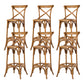 Oak Solid Wood and Rattan Bar Stool Modern Armless Indoor Bar Stool Brown 6 Piece Set Clearhalo 'Bar Furniture' 'Bar Stools' 'bar_stools' 'furn' 'furn_bar_stools' 'Furniture' 'Kitchen & Dining Furniture' 6472978