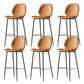 Contemporary PU Leather Bar Stool Low Back Upholstered Bar Stool