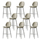 Contemporary PU Leather Bar Stool Low Back Upholstered Bar Stool
