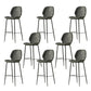 Contemporary PU Leather Bar Stool Low Back Upholstered Bar Stool