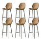 Contemporary PU Leather Bar Stool Low Back Upholstered Bar Stool