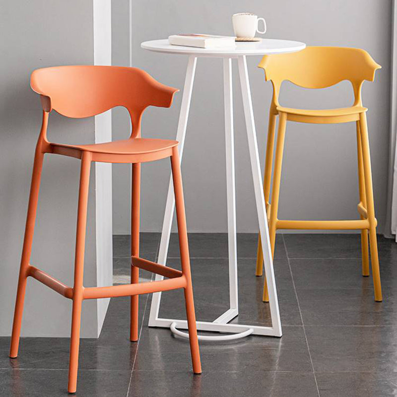 Industrial Stackable Bar Height Stool Plastic Low Back Bar Stool for Dining Room Clearhalo 'Bar Furniture' 'Bar Stools' 'bar_stools' 'furn' 'furn_bar_stools' 'Furniture' 'Kitchen & Dining Furniture' 6473024