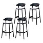 Industrial Stackable Bar Height Stool Plastic Low Back Bar Stool for Dining Room Black 4 Piece Set Clearhalo 'Bar Furniture' 'Bar Stools' 'bar_stools' 'furn' 'furn_bar_stools' 'Furniture' 'Kitchen & Dining Furniture' 6473027
