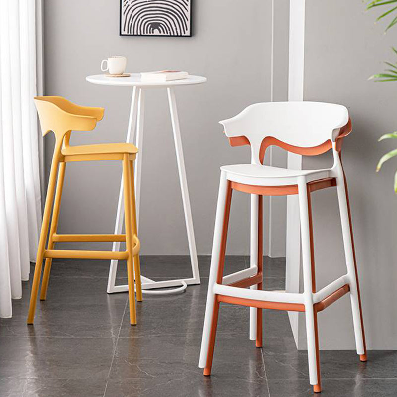 Industrial Stackable Bar Height Stool Plastic Low Back Bar Stool for Dining Room Clearhalo 'Bar Furniture' 'Bar Stools' 'bar_stools' 'furn' 'furn_bar_stools' 'Furniture' 'Kitchen & Dining Furniture' 6473028