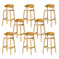 Industrial Stackable Bar Height Stool Plastic Low Back Bar Stool for Dining Room Yellow 8 Piece Set Clearhalo 'Bar Furniture' 'Bar Stools' 'bar_stools' 'furn' 'furn_bar_stools' 'Furniture' 'Kitchen & Dining Furniture' 6473041