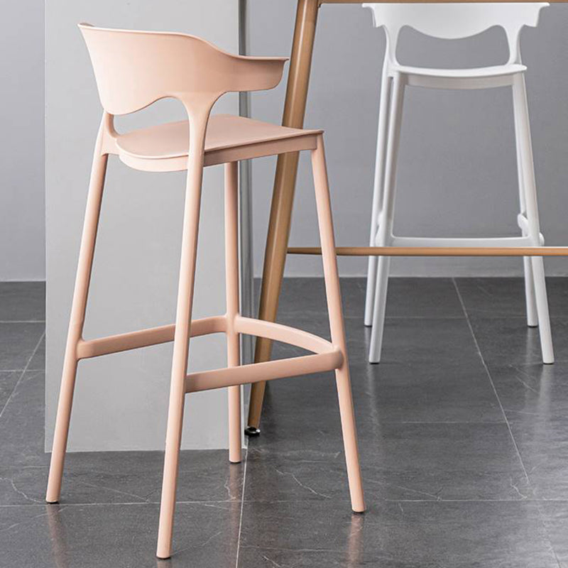 Industrial Stackable Bar Height Stool Plastic Low Back Bar Stool for Dining Room Clearhalo 'Bar Furniture' 'Bar Stools' 'bar_stools' 'furn' 'furn_bar_stools' 'Furniture' 'Kitchen & Dining Furniture' 6473042