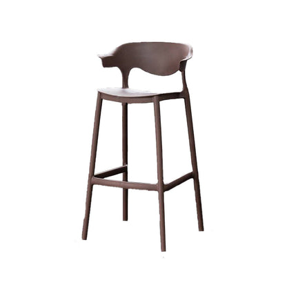 Industrial Stackable Bar Height Stool Plastic Low Back Bar Stool for Dining Room Coffee 1 Piece Clearhalo 'Bar Furniture' 'Bar Stools' 'bar_stools' 'furn' 'furn_bar_stools' 'Furniture' 'Kitchen & Dining Furniture' 6473043
