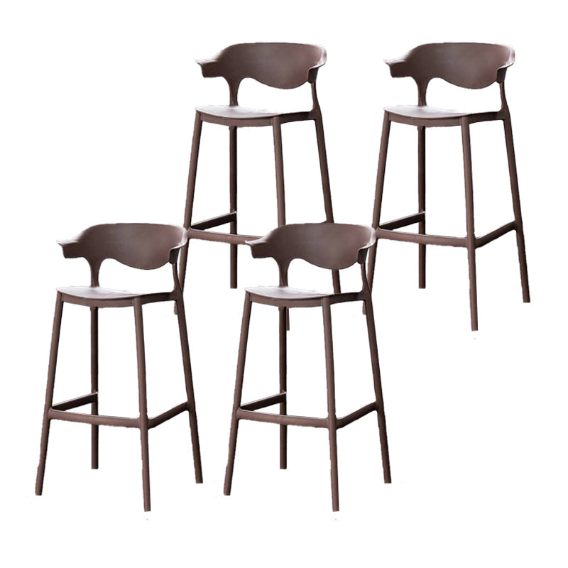 Industrial Stackable Bar Height Stool Plastic Low Back Bar Stool for Dining Room Coffee 4 Piece Set Clearhalo 'Bar Furniture' 'Bar Stools' 'bar_stools' 'furn' 'furn_bar_stools' 'Furniture' 'Kitchen & Dining Furniture' 6473046
