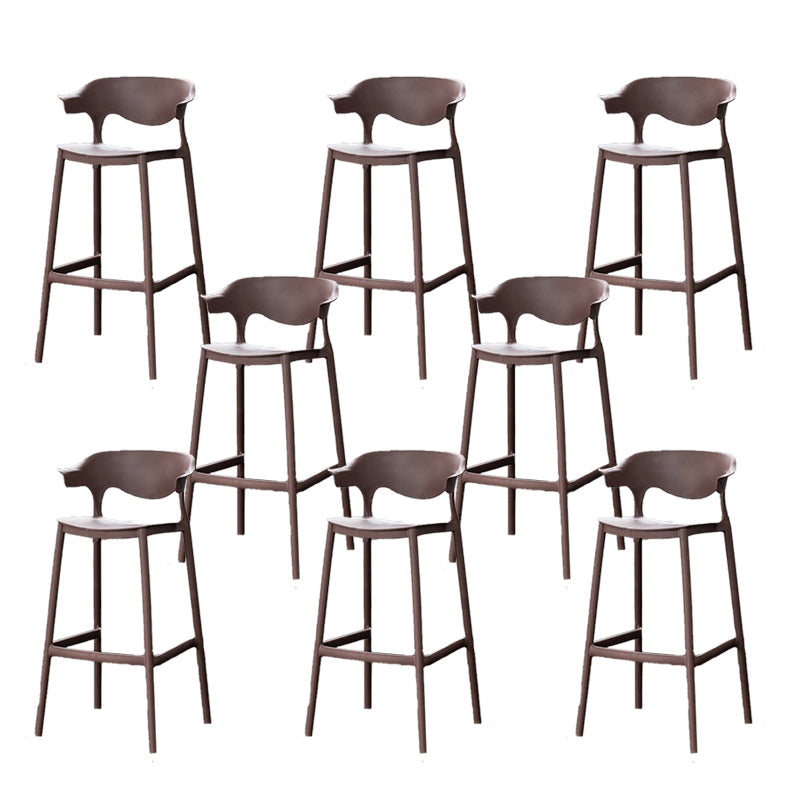 Industrial Stackable Bar Height Stool Plastic Low Back Bar Stool for Dining Room Coffee 8 Piece Set Clearhalo 'Bar Furniture' 'Bar Stools' 'bar_stools' 'furn' 'furn_bar_stools' 'Furniture' 'Kitchen & Dining Furniture' 6473048