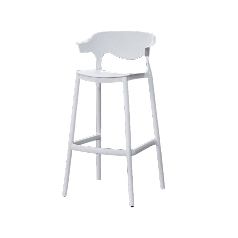Industrial Stackable Bar Height Stool Plastic Low Back Bar Stool for Dining Room White 1 Piece Clearhalo 'Bar Furniture' 'Bar Stools' 'bar_stools' 'furn' 'furn_bar_stools' 'Furniture' 'Kitchen & Dining Furniture' 6473049