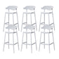 Industrial Stackable Bar Height Stool Plastic Low Back Bar Stool for Dining Room White 6 Piece Set Clearhalo 'Bar Furniture' 'Bar Stools' 'bar_stools' 'furn' 'furn_bar_stools' 'Furniture' 'Kitchen & Dining Furniture' 6473052