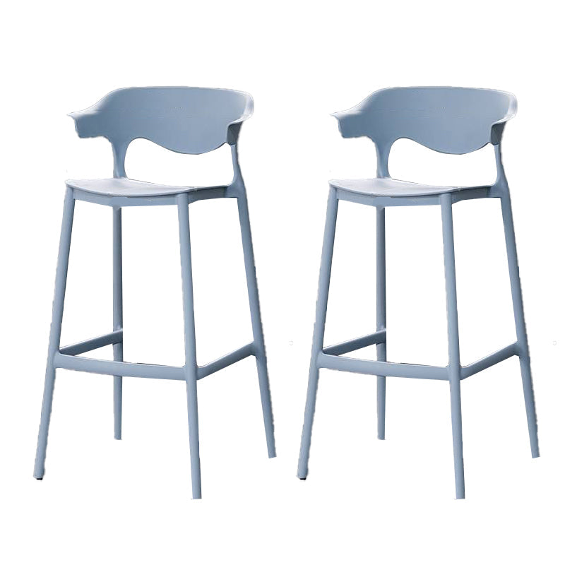 Industrial Stackable Bar Height Stool Plastic Low Back Bar Stool for Dining Room Blue 2 Piece Set Clearhalo 'Bar Furniture' 'Bar Stools' 'bar_stools' 'furn' 'furn_bar_stools' 'Furniture' 'Kitchen & Dining Furniture' 6473060