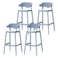 Industrial Stackable Bar Height Stool Plastic Low Back Bar Stool for Dining Room Blue 4 Piece Set Clearhalo 'Bar Furniture' 'Bar Stools' 'bar_stools' 'furn' 'furn_bar_stools' 'Furniture' 'Kitchen & Dining Furniture' 6473061
