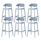 Industrial Stackable Bar Height Stool Plastic Low Back Bar Stool for Dining Room Blue 6 Piece Set Clearhalo 'Bar Furniture' 'Bar Stools' 'bar_stools' 'furn' 'furn_bar_stools' 'Furniture' 'Kitchen & Dining Furniture' 6473062