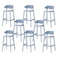 Industrial Stackable Bar Height Stool Plastic Low Back Bar Stool for Dining Room Blue 8 Piece Set Clearhalo 'Bar Furniture' 'Bar Stools' 'bar_stools' 'furn' 'furn_bar_stools' 'Furniture' 'Kitchen & Dining Furniture' 6473063