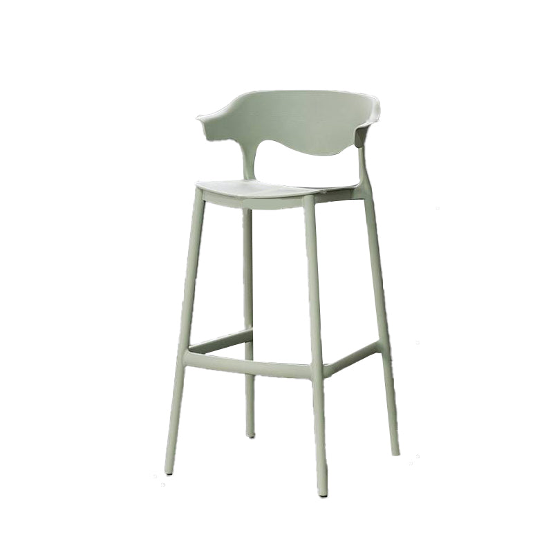 Industrial Stackable Bar Height Stool Plastic Low Back Bar Stool for Dining Room Green 1 Piece Clearhalo 'Bar Furniture' 'Bar Stools' 'bar_stools' 'furn' 'furn_bar_stools' 'Furniture' 'Kitchen & Dining Furniture' 6473064