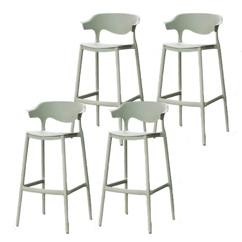 Industrial Stackable Bar Height Stool Plastic Low Back Bar Stool for Dining Room Green 4 Piece Set Clearhalo 'Bar Furniture' 'Bar Stools' 'bar_stools' 'furn' 'furn_bar_stools' 'Furniture' 'Kitchen & Dining Furniture' 6473066
