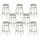 Industrial Stackable Bar Height Stool Plastic Low Back Bar Stool for Dining Room Green 8 Piece Set Clearhalo 'Bar Furniture' 'Bar Stools' 'bar_stools' 'furn' 'furn_bar_stools' 'Furniture' 'Kitchen & Dining Furniture' 6473068