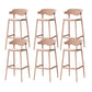 Industrial Stackable Bar Height Stool Plastic Low Back Bar Stool for Dining Room Pink 6 Piece Set Clearhalo 'Bar Furniture' 'Bar Stools' 'bar_stools' 'furn' 'furn_bar_stools' 'Furniture' 'Kitchen & Dining Furniture' 6473072