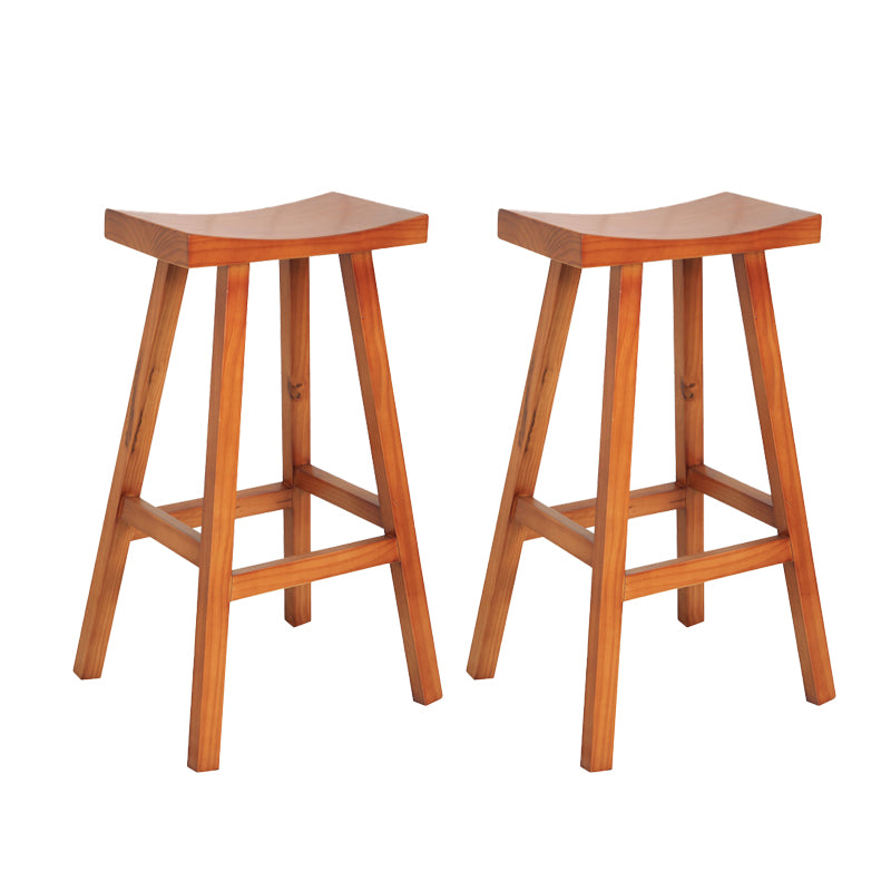Industrial Solid Wood Bar Stool Backless Counter Stool for Outdoor 2 Piece Set Clearhalo 'Bar Furniture' 'Bar Stools' 'bar_stools' 'furn' 'furn_bar_stools' 'Furniture' 'Kitchen & Dining Furniture' 6473076