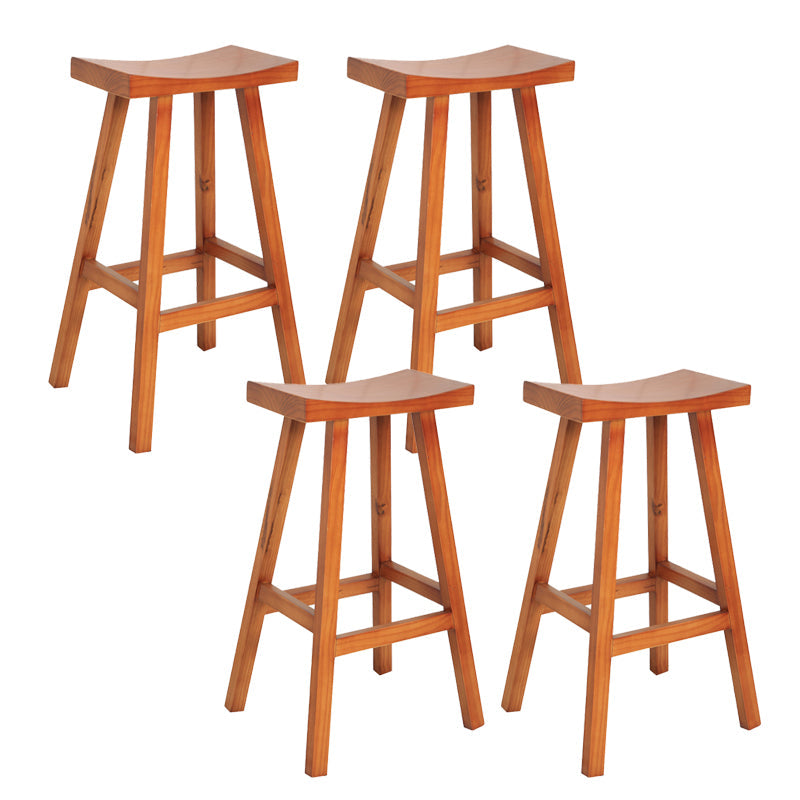 Industrial Solid Wood Bar Stool Backless Counter Stool for Outdoor 4 Piece Set Clearhalo 'Bar Furniture' 'Bar Stools' 'bar_stools' 'furn' 'furn_bar_stools' 'Furniture' 'Kitchen & Dining Furniture' 6473077