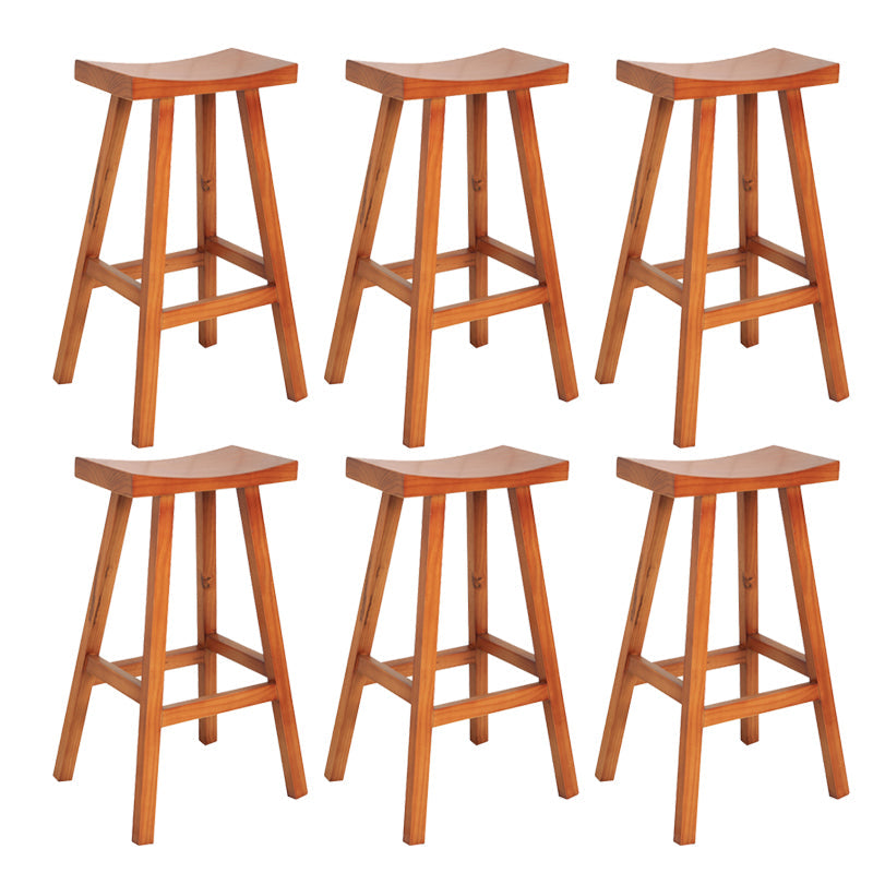 Industrial Solid Wood Bar Stool Backless Counter Stool for Outdoor 6 Piece Set Clearhalo 'Bar Furniture' 'Bar Stools' 'bar_stools' 'furn' 'furn_bar_stools' 'Furniture' 'Kitchen & Dining Furniture' 6473079