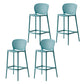 Industrial Stackable Armless Bar Stool Plastic Low Back Bar Stool Blue 4 Piece Set Clearhalo 'Bar Furniture' 'Bar Stools' 'bar_stools' 'furn' 'furn_bar_stools' 'Furniture' 'Kitchen & Dining Furniture' 6473092