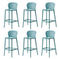 Industrial Stackable Armless Bar Stool Plastic Low Back Bar Stool Blue 6 Piece Set Clearhalo 'Bar Furniture' 'Bar Stools' 'bar_stools' 'furn' 'furn_bar_stools' 'Furniture' 'Kitchen & Dining Furniture' 6473093