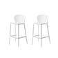 Industrial Stackable Armless Bar Stool Plastic Low Back Bar Stool White 2 Piece Set Clearhalo 'Bar Furniture' 'Bar Stools' 'bar_stools' 'furn' 'furn_bar_stools' 'Furniture' 'Kitchen & Dining Furniture' 6473099