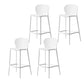 Industrial Stackable Armless Bar Stool Plastic Low Back Bar Stool White 4 Piece Set Clearhalo 'Bar Furniture' 'Bar Stools' 'bar_stools' 'furn' 'furn_bar_stools' 'Furniture' 'Kitchen & Dining Furniture' 6473101