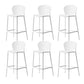 Industrial Stackable Armless Bar Stool Plastic Low Back Bar Stool White 6 Piece Set Clearhalo 'Bar Furniture' 'Bar Stools' 'bar_stools' 'furn' 'furn_bar_stools' 'Furniture' 'Kitchen & Dining Furniture' 6473102