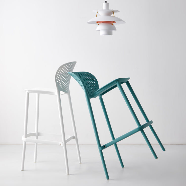 Industrial Stackable Armless Bar Stool Plastic Low Back Bar Stool Clearhalo 'Bar Furniture' 'Bar Stools' 'bar_stools' 'furn' 'furn_bar_stools' 'Furniture' 'Kitchen & Dining Furniture' 6473106
