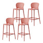 Industrial Stackable Armless Bar Stool Plastic Low Back Bar Stool Red 4 Piece Set Clearhalo 'Bar Furniture' 'Bar Stools' 'bar_stools' 'furn' 'furn_bar_stools' 'Furniture' 'Kitchen & Dining Furniture' 6473110