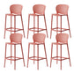 Industrial Stackable Armless Bar Stool Plastic Low Back Bar Stool Red 6 Piece Set Clearhalo 'Bar Furniture' 'Bar Stools' 'bar_stools' 'furn' 'furn_bar_stools' 'Furniture' 'Kitchen & Dining Furniture' 6473111
