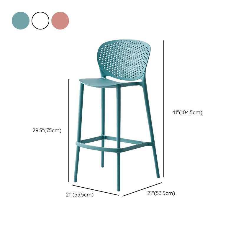 Industrial Stackable Armless Bar Stool Plastic Low Back Bar Stool Clearhalo 'Bar Furniture' 'Bar Stools' 'bar_stools' 'furn' 'furn_bar_stools' 'Furniture' 'Kitchen & Dining Furniture' 6473114