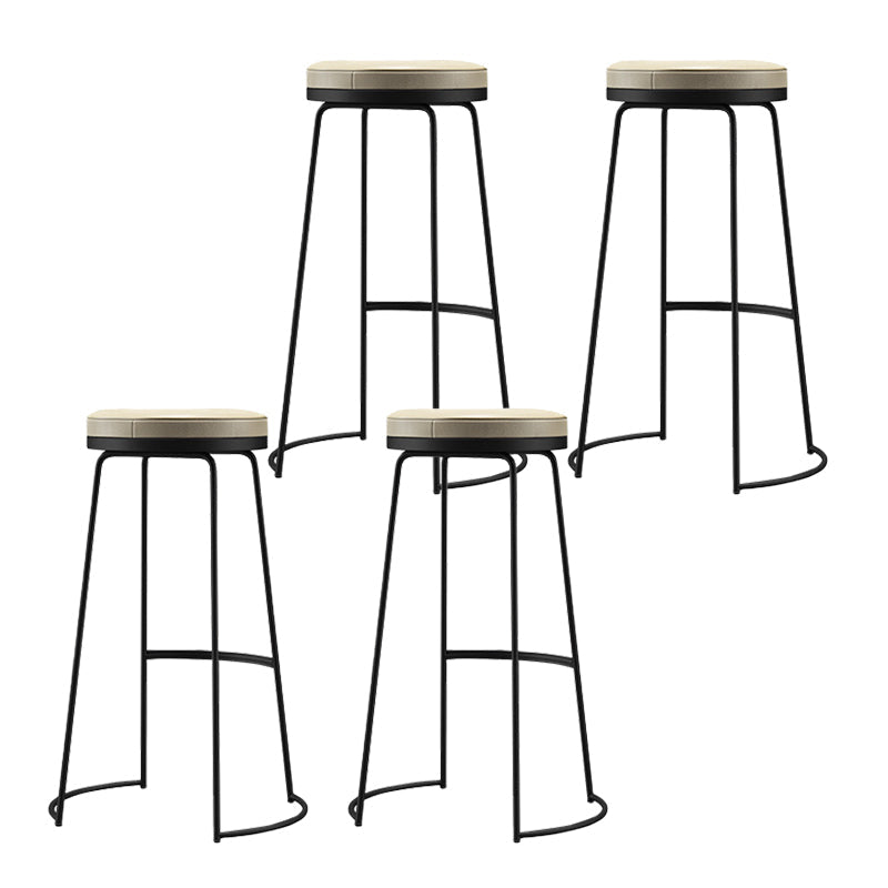 Glam Leather Bar Stool Backless Counter Stool for Bristol with Metal Legs Black 4 Piece Set Clearhalo 'Bar Furniture' 'Bar Stools' 'bar_stools' 'furn' 'furn_bar_stools' 'Furniture' 'Kitchen & Dining Furniture' 6473117