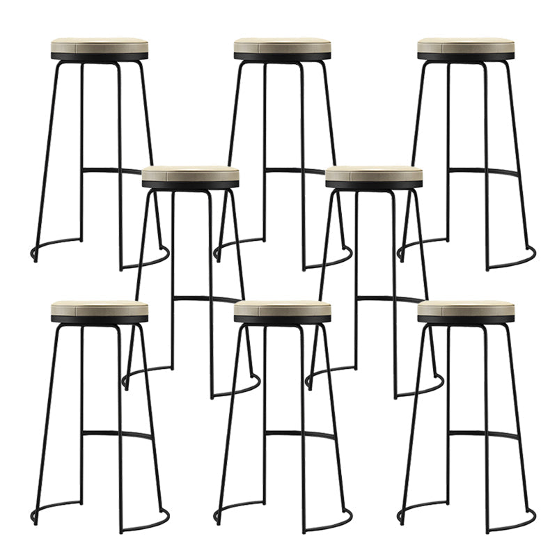 Glam Leather Bar Stool Backless Counter Stool for Bristol with Metal Legs Black 8 Piece Set Clearhalo 'Bar Furniture' 'Bar Stools' 'bar_stools' 'furn' 'furn_bar_stools' 'Furniture' 'Kitchen & Dining Furniture' 6473122