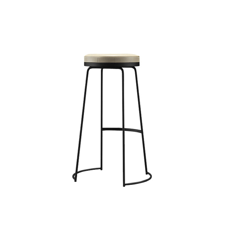 Glam Leather Bar Stool Backless Counter Stool for Bristol with Metal Legs Clearhalo 'Bar Furniture' 'Bar Stools' 'bar_stools' 'furn' 'furn_bar_stools' 'Furniture' 'Kitchen & Dining Furniture' 6473123