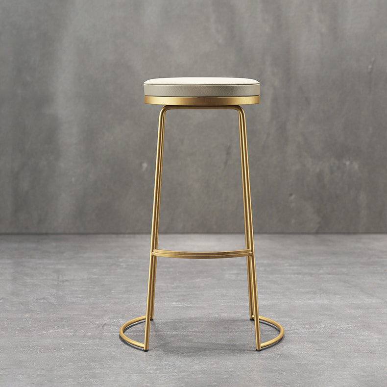 Glam Leather Bar Stool Backless Counter Stool for Bristol with Metal Legs Clearhalo 'Bar Furniture' 'Bar Stools' 'bar_stools' 'furn' 'furn_bar_stools' 'Furniture' 'Kitchen & Dining Furniture' 6473127