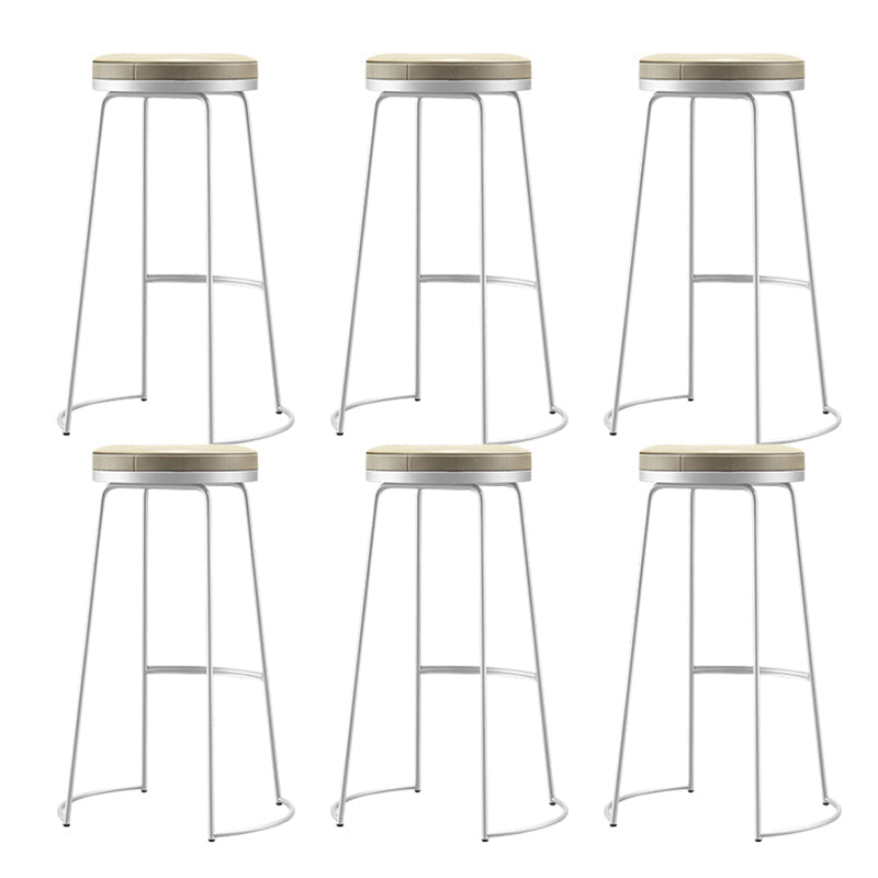 Glam Leather Bar Stool Backless Counter Stool for Bristol with Metal Legs White 6 Piece Set Clearhalo 'Bar Furniture' 'Bar Stools' 'bar_stools' 'furn' 'furn_bar_stools' 'Furniture' 'Kitchen & Dining Furniture' 6473129