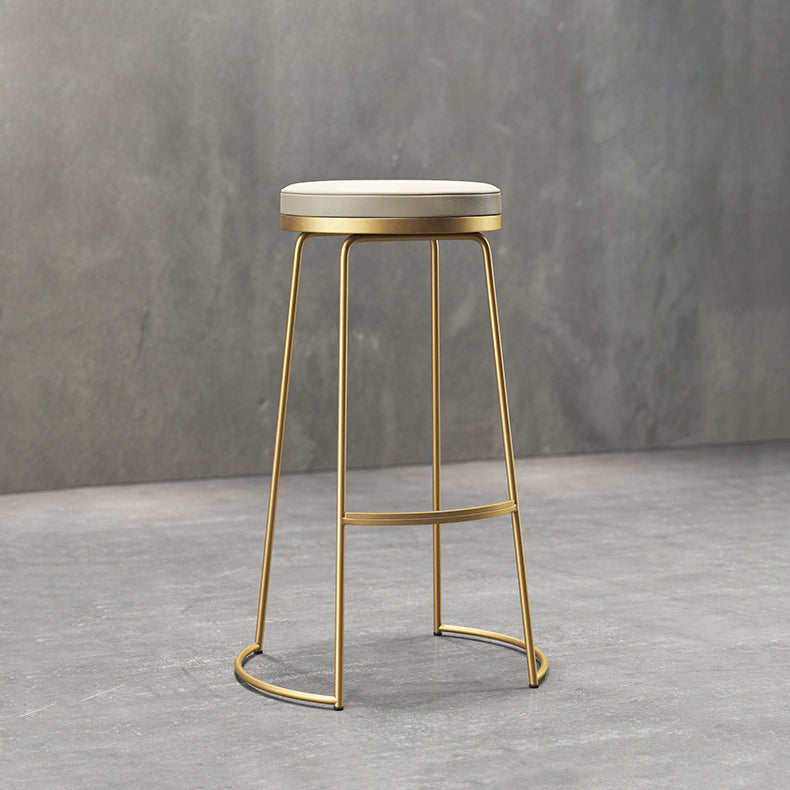 Glam Leather Bar Stool Backless Counter Stool for Bristol with Metal Legs Clearhalo 'Bar Furniture' 'Bar Stools' 'bar_stools' 'furn' 'furn_bar_stools' 'Furniture' 'Kitchen & Dining Furniture' 6473130