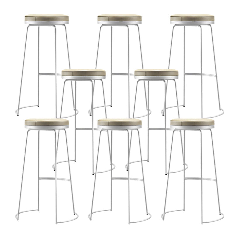 Glam Leather Bar Stool Backless Counter Stool for Bristol with Metal Legs White 8 Piece Set Clearhalo 'Bar Furniture' 'Bar Stools' 'bar_stools' 'furn' 'furn_bar_stools' 'Furniture' 'Kitchen & Dining Furniture' 6473131