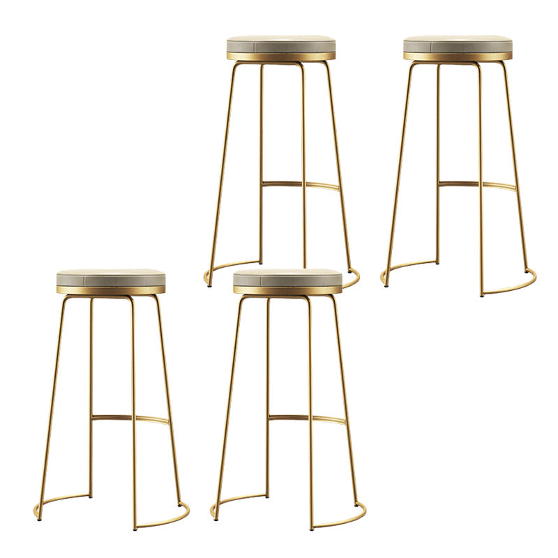 Glam Leather Bar Stool Backless Counter Stool for Bristol with Metal Legs Gold 4 Piece Set Clearhalo 'Bar Furniture' 'Bar Stools' 'bar_stools' 'furn' 'furn_bar_stools' 'Furniture' 'Kitchen & Dining Furniture' 6473133