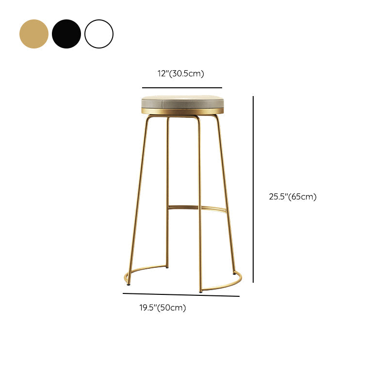 Glam Leather Bar Stool Backless Counter Stool for Bristol with Metal Legs Clearhalo 'Bar Furniture' 'Bar Stools' 'bar_stools' 'furn' 'furn_bar_stools' 'Furniture' 'Kitchen & Dining Furniture' 6473136