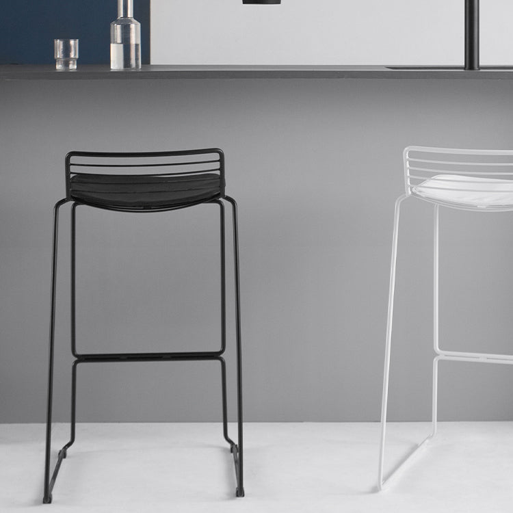 Sgabello da bar senza braccioli Sgabello da bar industriale in acciaio ad altezza per soggiorno