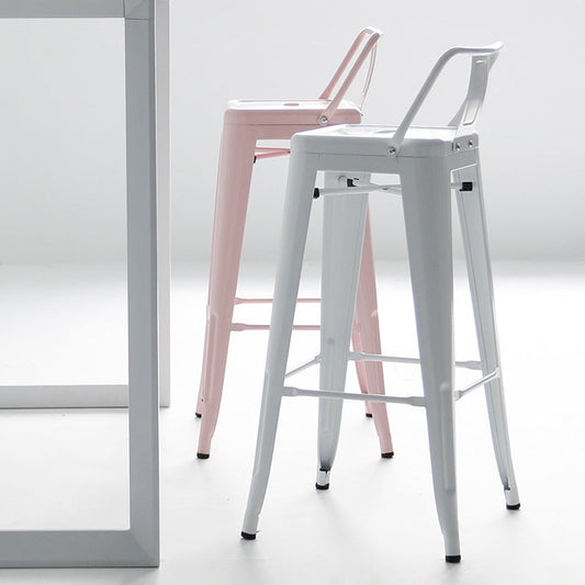 Outdoor-Indoor Metal Bar Height Stool Industrial Low Back Bar Stool